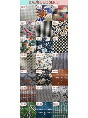 Desenli Baskılı Kadife Elastik Esnek Sandalye Koruyucu Örtü - Model Bk-06 - Iki Adet