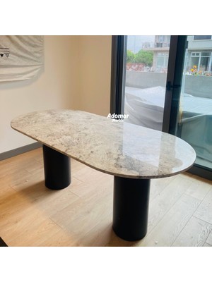 Adomar Marble Tundra Gray Yemek Masası