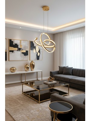 Modelight Palm Ledli Avize Modern Lüks Salon Yatak Odası
