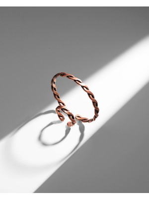 Sırlı Sepet Burgu Bakır Bilezik Yüzük Seti