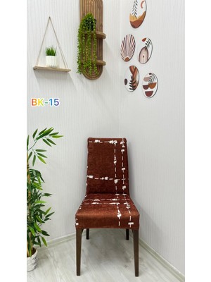 Desenli Baskılı Kadife Elastik Esnek Sandalye Koruyucu Örtü - Model Bk-15 - Bir Adet