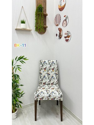 Desenli Baskılı Kadife Elastik Esnek Sandalye Koruyucu Örtü - Model Bk-11 - Dört Adet