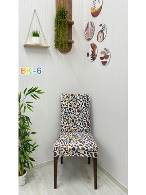 Desenli Baskılı Kadife Elastik Esnek Sandalye Koruyucu Örtü - Model Bk-06 - Bir Adet