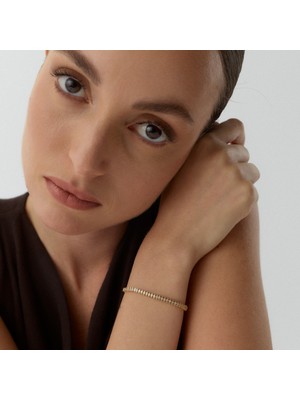 Aja Thalena Yarım Su Yolu Çok Taşlı Altın Bileklik