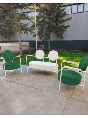 Azra Mobilya Venüs Koltuk Takımı Beyaz Iskelet – Modern Koltuk Seti | Ofis ve Ev Kullanımı | Soft Kumaş