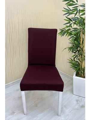 Mikro Kumaş Lastikli Kaymaz Esnek Sandalye Koruyucu Örtü - Bordo - Iki Adet