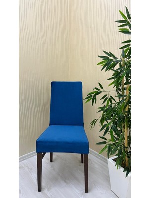 Italyan Süet Kumaş Lastikli Kaymaz Esnek Sandalye Koruyucu Örtü - Petrol - Altı Adet