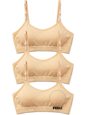 Öts Kız Çocuk Büstiyer 3'lü Ayarlanabilir Askılı, Çıkarılabilir Pedli (%96 Pamuk - %4 Elastan)