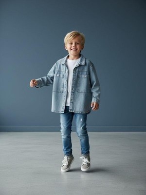 Zekids Erkek Çocuk Cepli Kot Ceket