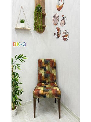 Desenli Baskılı Kadife Elastik Esnek Sandalye Koruyucu Örtü - Model Bk-03 - Bir Adet
