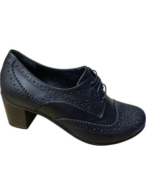 Güven Kundura Kadın Topuklu Bağcıklı Hakiki Deri