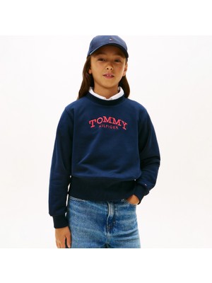 Tommy Hilfiger Crew Neck Çocuk Mavi SWEATSHIRT.C1G