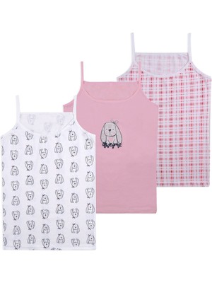 Koza İç Giyim Kız Çocuk 3'lü Desenli Atlet