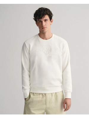 Gant Bisiklet Yaka Logo Dokuma Slim Fit Sweatshirt