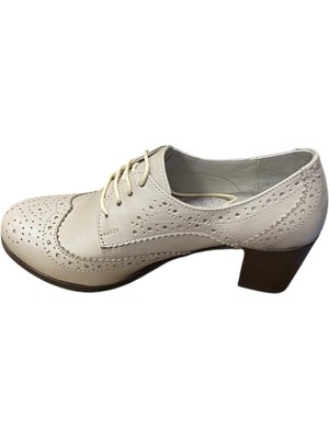 Güven Kundura Kadın Topuklu Bağcıklı Hakiki Deri