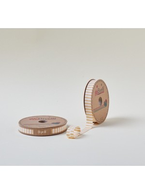 Buffer Biye Kalın Çizgili Katlı F06 Sarı 2 cm 25 Metre %65 Koton %35 Polyester