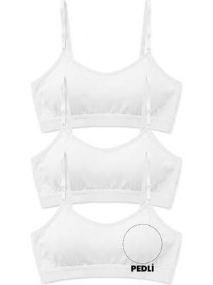 Öts Kız Çocuk Büstiyer 3'lü Ayarlanabilir Askılı, Çıkarılabilir Pedli (%96 Pamuk - %4 Elastan)