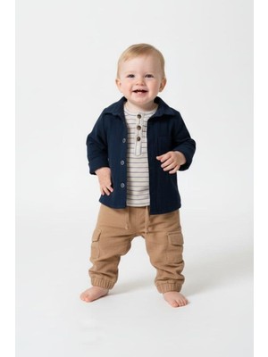 Cantoy Erkek Bebek Safari Tarzı Kargo Pantolonlu Takım