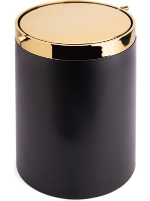 System Banyo Aksesuarları Banyo Çöp Kovası 4 L Siyah-Gold Renk
