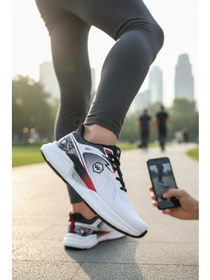 Enoch Erkek Spor Ayakkabı Desenli ve Logolu Sneaker Koşu Yürüyüş Performans Modeli
