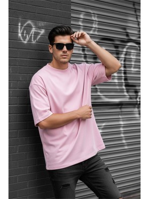 Oksit Benriy Erkek Oversize Basic Bisiklet Yaka Pamuklu T-Shirt Rahat Kesim Unisex Sevgili Kombini