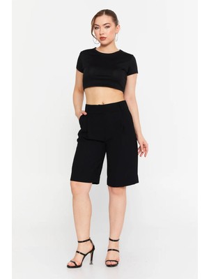 Kameya Pileli Bermuda Şort 25S20732