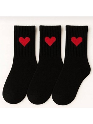 Bemp 3’lü Kalp Desenli Kadın Kolej Çorap
