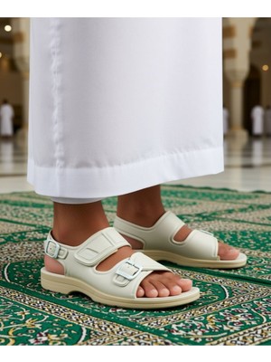 Gezer Ortopedik Hac Umre Sandaleti - Krem Renk (Diyanet Tavsiyeli)