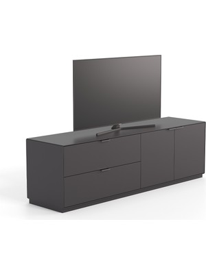 Enza Home Modena Kapaklı Çekmeceli Alt Tv Modülü - Metalik Kahve