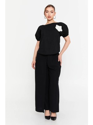 Kameya Balon Kol Püsküllü Bluz 25S10747