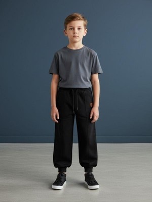 Zekids Erkek Çocuk Pamuklu Yumuşak Dokulu Beli Paçası Lastikli Eşofman Altı