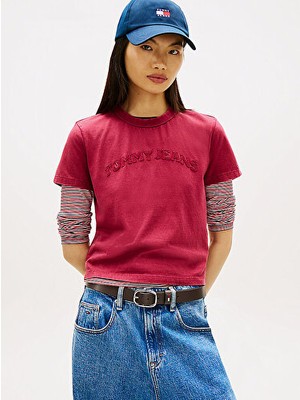 Tommy Hilfiger Kadın Tjw Regular Fit Varsity Ss T-Shirt