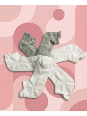 Bemp 3’lü 2 Beyaz 1 Gri Renk Unisex Spor Çorap