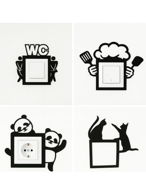 Evsay Ahşap Prizlik 4 Lü Set Duvar Süsü Duvar Dekoru