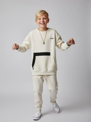 Zekids Erkek Çocuk Pamuklu Üç Iplik Şardonlu Oversize Sweatshirt