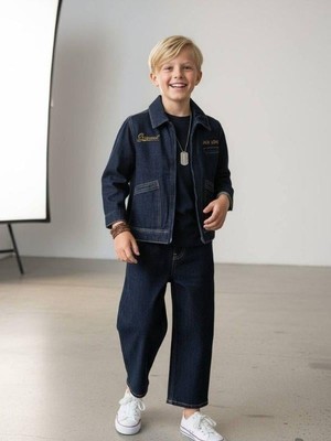 Zekids Erkek Çocuk Geniş Paça Denim Pantolon