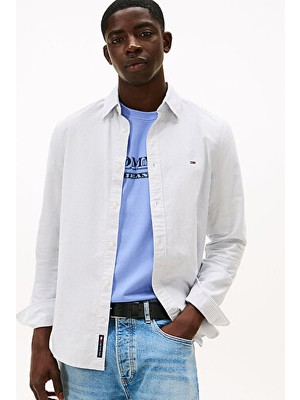 Tommy Hilfiger Erkek Tjm Slim Stripe Oxford Gömlek