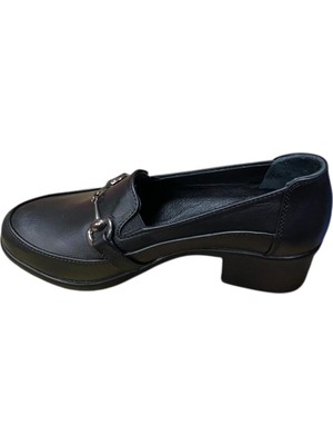 Güven Kundura Kadın Kalın Topuklu Tokalı Günlük Yumşak Rahat Hakiki Deri Ayakkabı