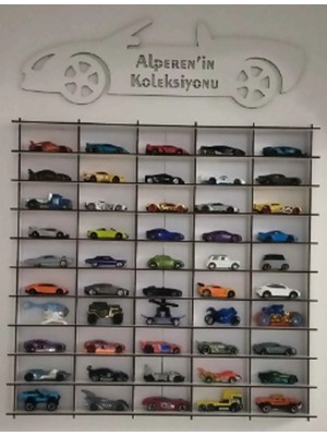 Evsay Oyuncak Araba Rafı 50'li 1/64 (Hotwheels ve Matcbox Arabaları Için Uygundur)