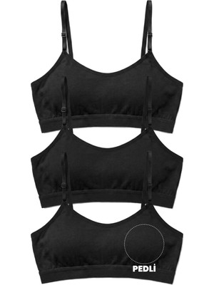 Öts Kız Çocuk Büstiyer 3'lü Ayarlanabilir Askılı, Çıkarılabilir Pedli (%96 Pamuk - %4 Elastan)