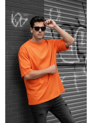 Oksit Benriy Erkek Oversize Basic Bisiklet Yaka Pamuklu T-Shirt Rahat Kesim Unisex Sevgili Kombini