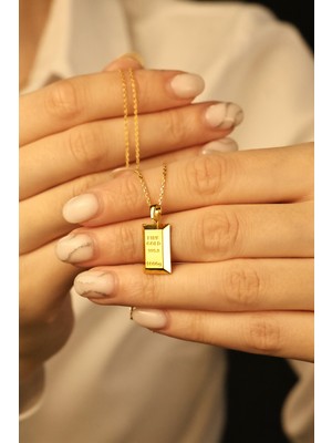 Fay Yamaner Altın Külçe Kolye