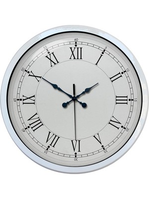 Tedaks 40 cm Beyaz Metal Retro Duvar Saati