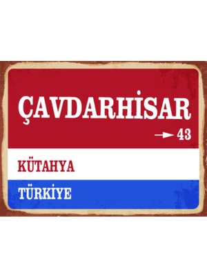 BiveSa Kütahya Ili Çavdarhisar Ilçesi  Retro Ahşap Sokak Tabelası