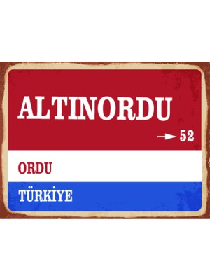 BiveSa Ordu Ili Altınordu Ilçesi  Retro Ahşap Sokak Tabelası