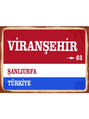 BiveSa Şanlıurfa Ili Viranşehir Ilçesi  Retro Ahşap Sokak Tabelası