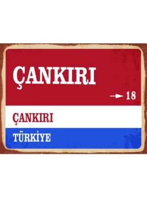 BiveSa Çankırı Ili Retro Ahşap Sokak Tabelası
