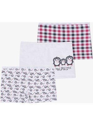 Koza İç Giyim Kız Çocuk 3'lü Desenli Boxer