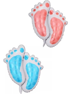 Patladı Gitti Cinsiyet Belirleme Partisi Kız Mı Erkek Mi Boy Or Girl Mavi Ayak Izi ve Pembe Ayak Izi Balon