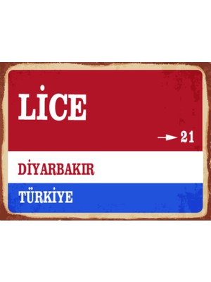 BiveSa Diyarbakır Ili Lice Ilçesi  Retro Ahşap Sokak Tabelası